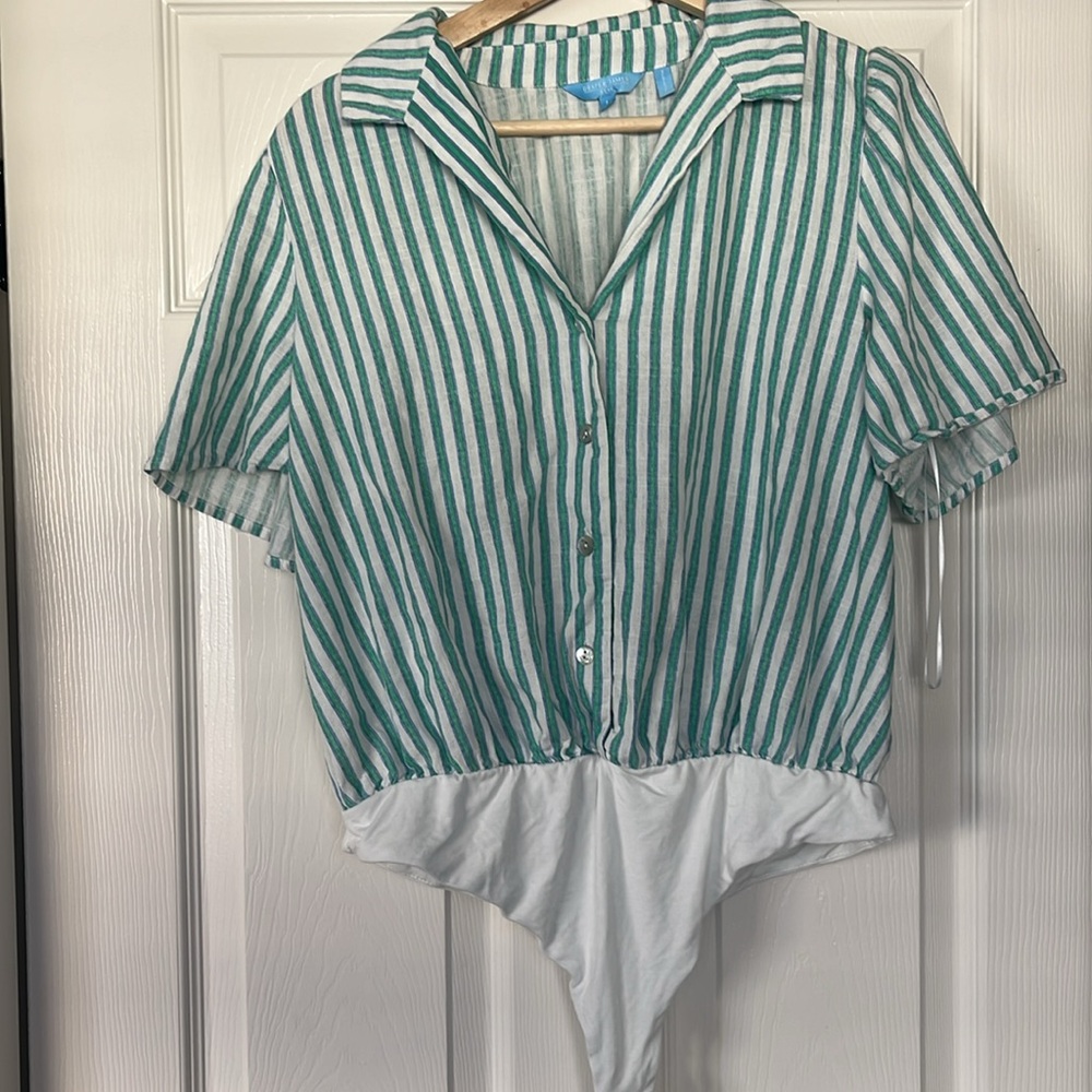 Draper James RSVP linen button bodysuit - Picture 5 of 10
